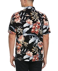 Cubavera Men's Short Sleeve Tropical Floral Print Button-Front Shirt
