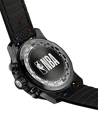 Tissot Men's Swiss Chronograph Supersport Nba Special Edition Black Leather Strap Watch 45mm