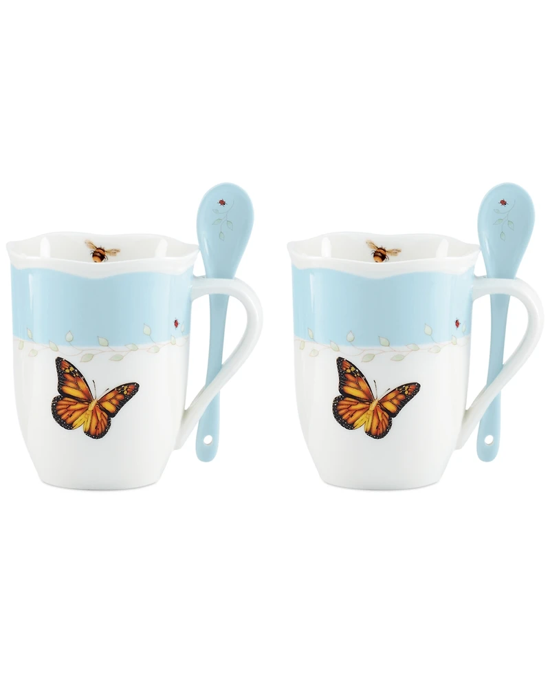 Lenox Butterfly Meadow Mug with Spoon, Set of 8, Exclusively at Macy's
