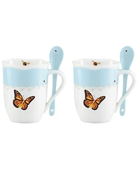 Lenox Butterfly Meadow Mug with Spoon, Set of 8, Exclusively at Macy's