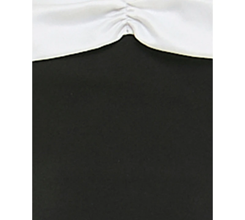 Seni & Cade Juniors' Contrast-Trim Scuba Crepe Dress