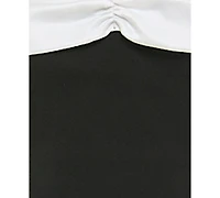 Seni & Cade Juniors' Contrast-Trim Scuba Crepe Dress