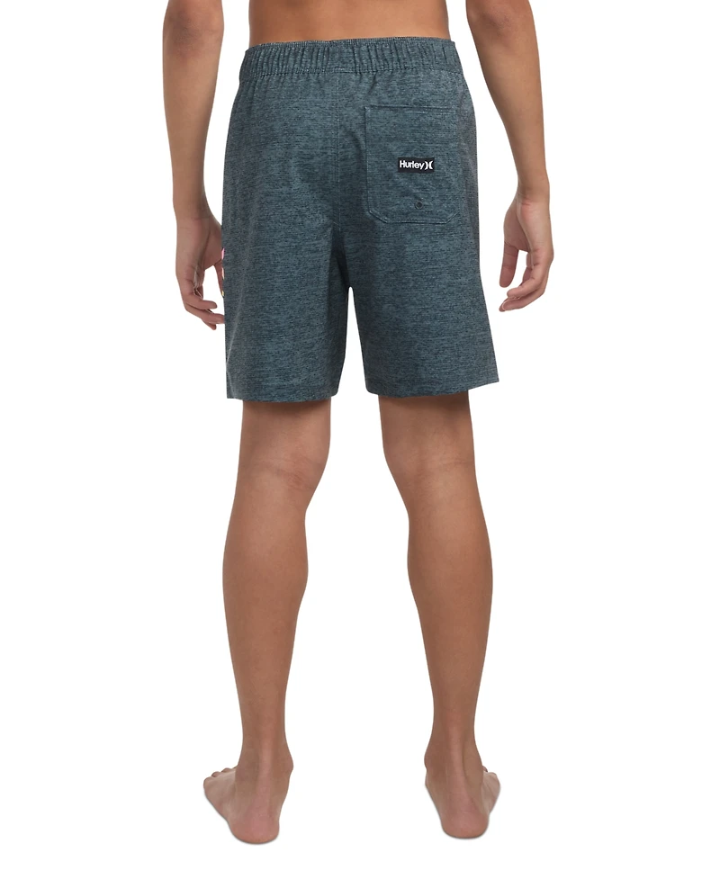 Hurley Big Boys Printed Heathered Pull-On Swim Trunks