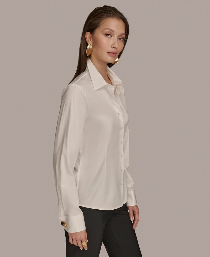 Donna Karan New York Women's Wrist-Hardware Button-Down Shirt