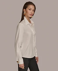 Donna Karan New York Women's Wrist-Hardware Button-Down Shirt