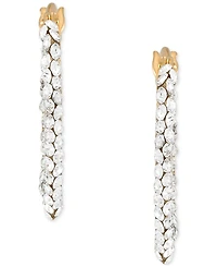 Crystal Cluster In & Out Small V Hoop Earrings in 10k Gold