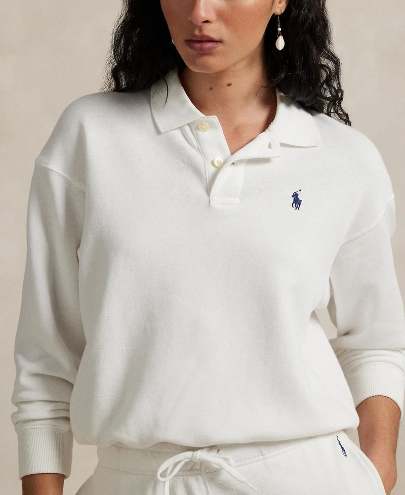 Polo Ralph Lauren Women's Lightweight Fleece Long-Sleeve Polo Sweatshirt