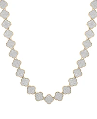 Men's Diamond Clover 22" Necklace (2 ct. t.w) in 14k Gold-Plated Sterling Silver & Sterling Silver