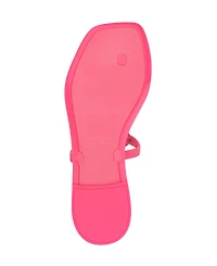 Nine West Women's Dacota T-Strap Square Toe Flat Sandals