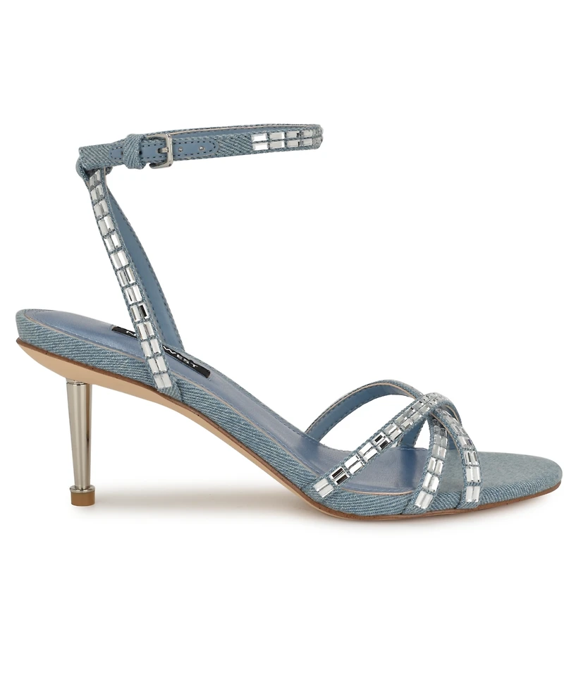 Nine West Women's Amseta Strappy Embellished Stiletto Sandals