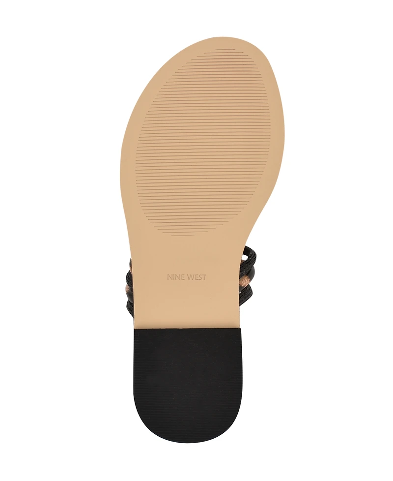 Nine West Women's Dashin Embellished Strappy Flat Sandals