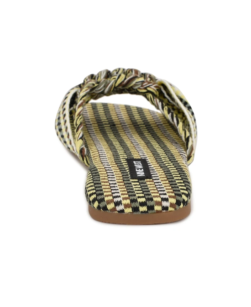 Nine West Women's Lalta Knotted Flat Slide Sandals