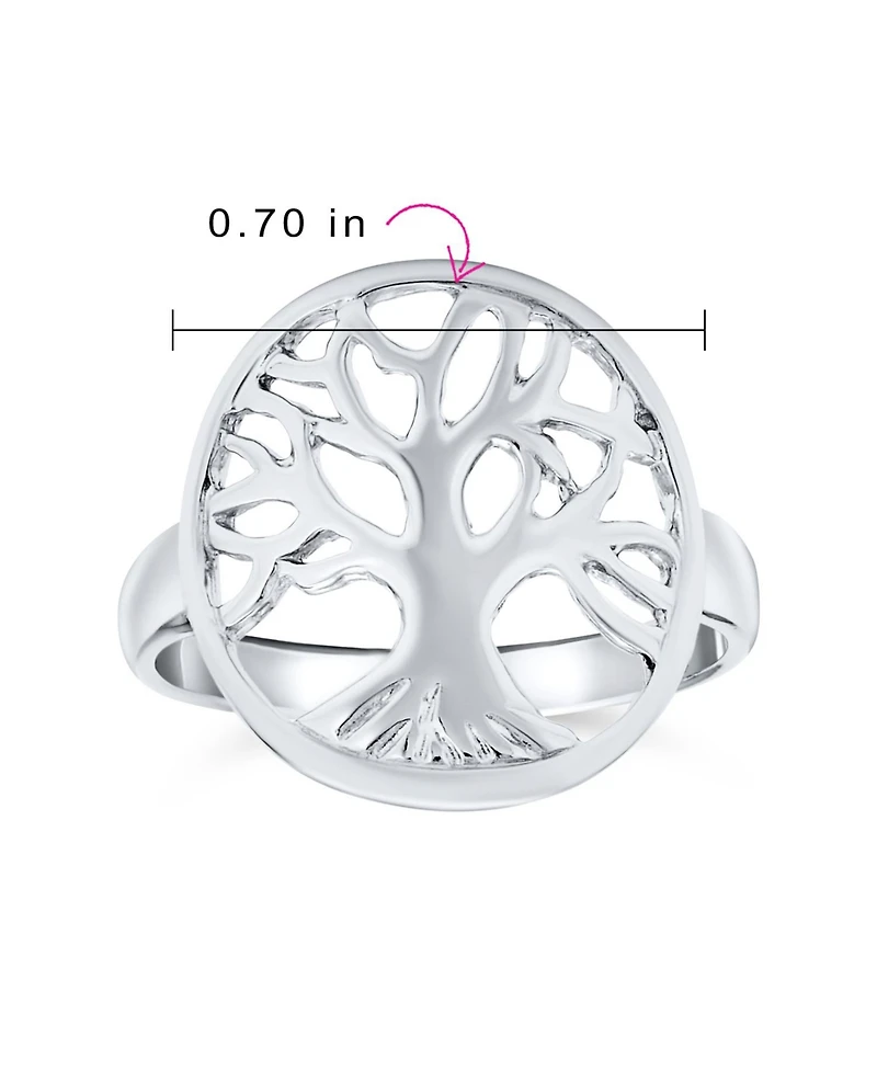 Bling Jewelry Silver Ring: Large Open Round Family Tree of Life Sterling Statement Piece