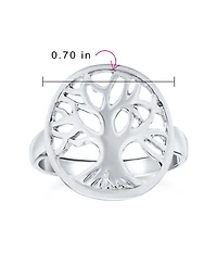 Bling Jewelry Silver Ring: Large Open Round Family Tree of Life Sterling Statement Piece