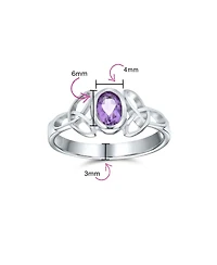 Bling Jewelry Delicate Oval Natural Stone Bff Sorority Sister Promise Trinity Celtic Knot Ring Thin Band Sterling Silver