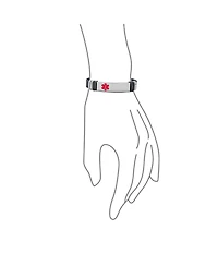Bling Jewelry Medical Id Bracelet Black Stainless Steel Mesh Wrist Band