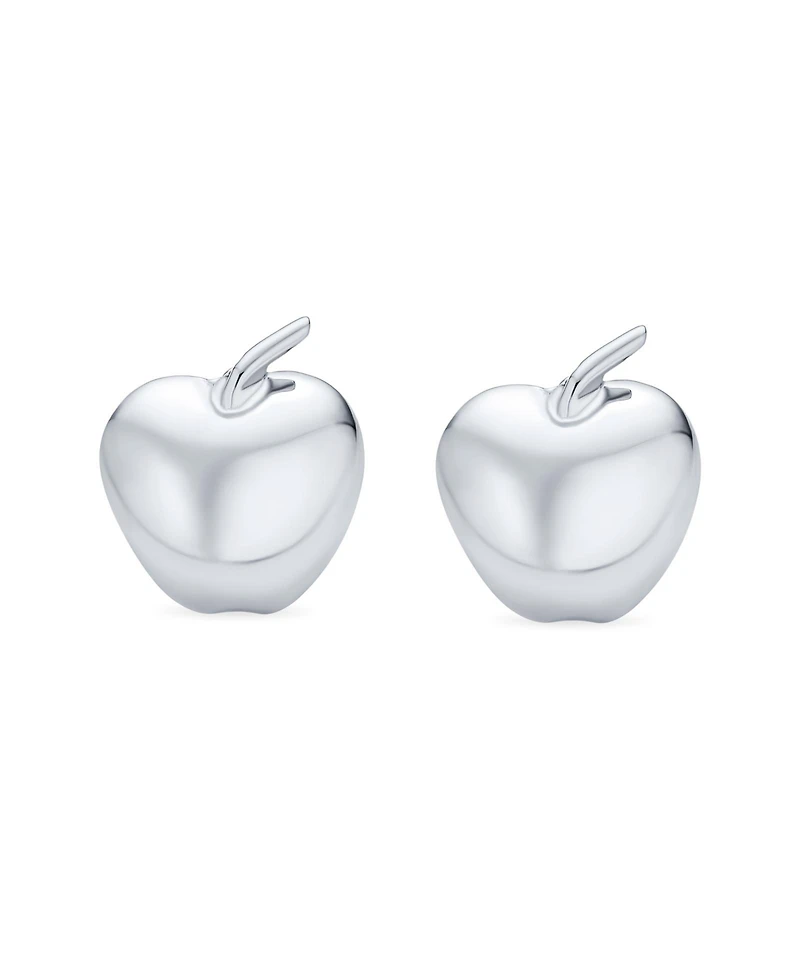 Bling Jewelry Apple Stud Earrings in Rose Gold Plated Sterling Silver