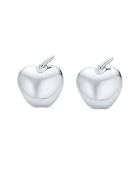 Bling Jewelry Apple Stud Earrings in Rose Gold Plated Sterling Silver