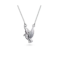 Bling Jewelry Spiritual Faith Dove Pendant Necklace in Sterling Silver - Peace Bird Design