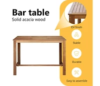 Bar Table Solid Acacia Wood 59.1"x27.6"x41.3"