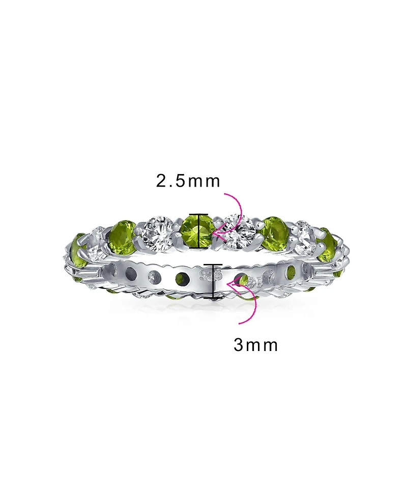 Bling Jewelry Alternating Two Tone Cubic Zirconia Stackable Cz Eternity Cocktail Statement Ring .925 Sterling Silver