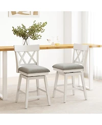 Bar Stool with Contoured Backrest and Swivel Padded Seat