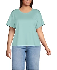 Lands' End Plus Oversized Supima Short Sleeve Crew Neck T-Shirt
