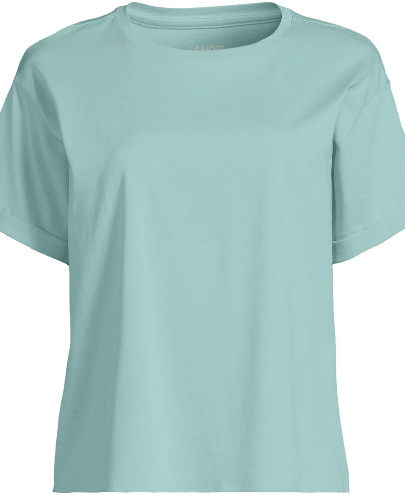 Lands' End Plus Oversized Supima Short Sleeve Crew Neck T-Shirt