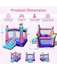 3-in-1 Princess Theme Inflatable Castle without Blower