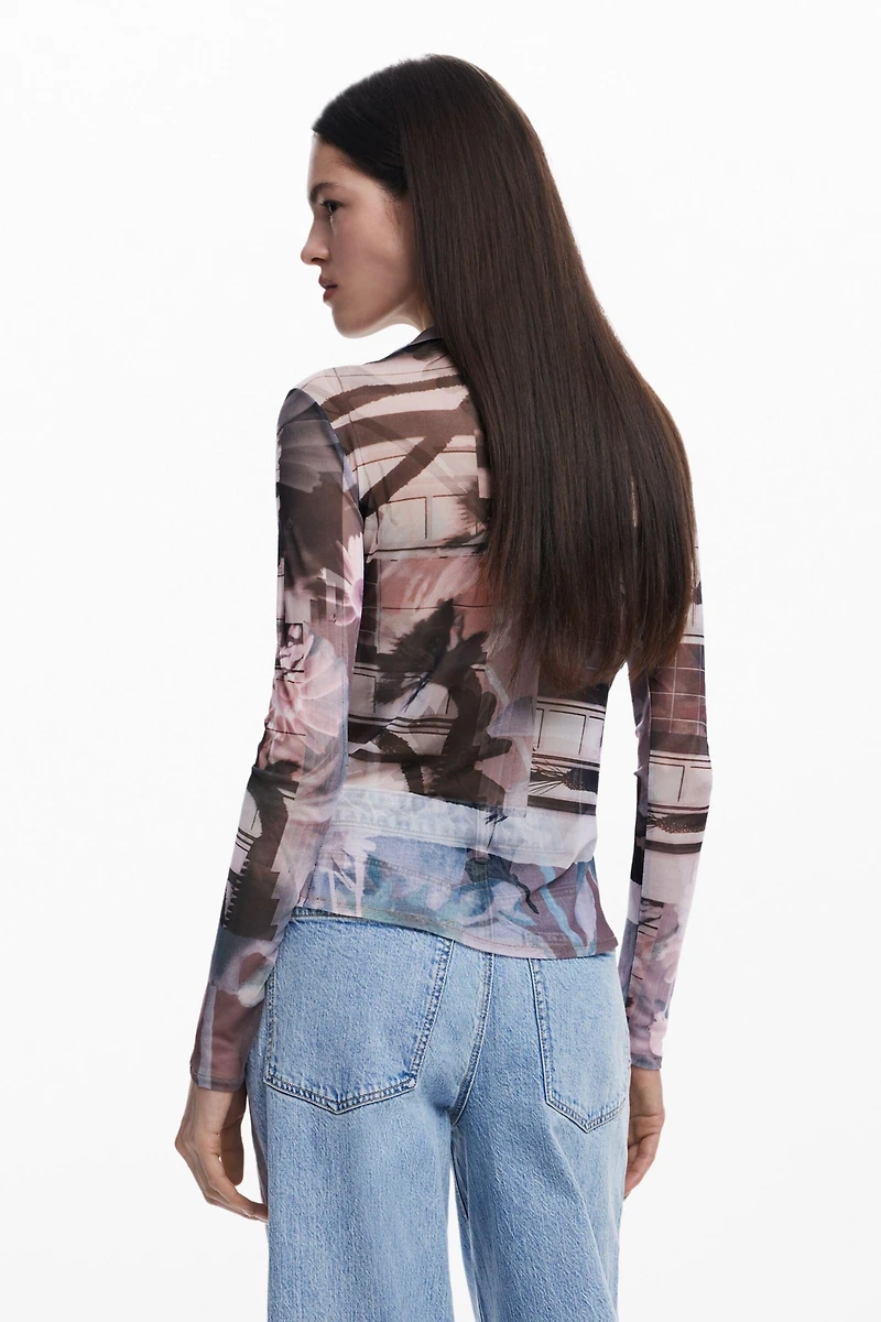 Desigual Women's Buttoned tulle T-shirt