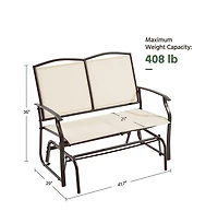 Yaheetech 2-Person Patio Glider Bench