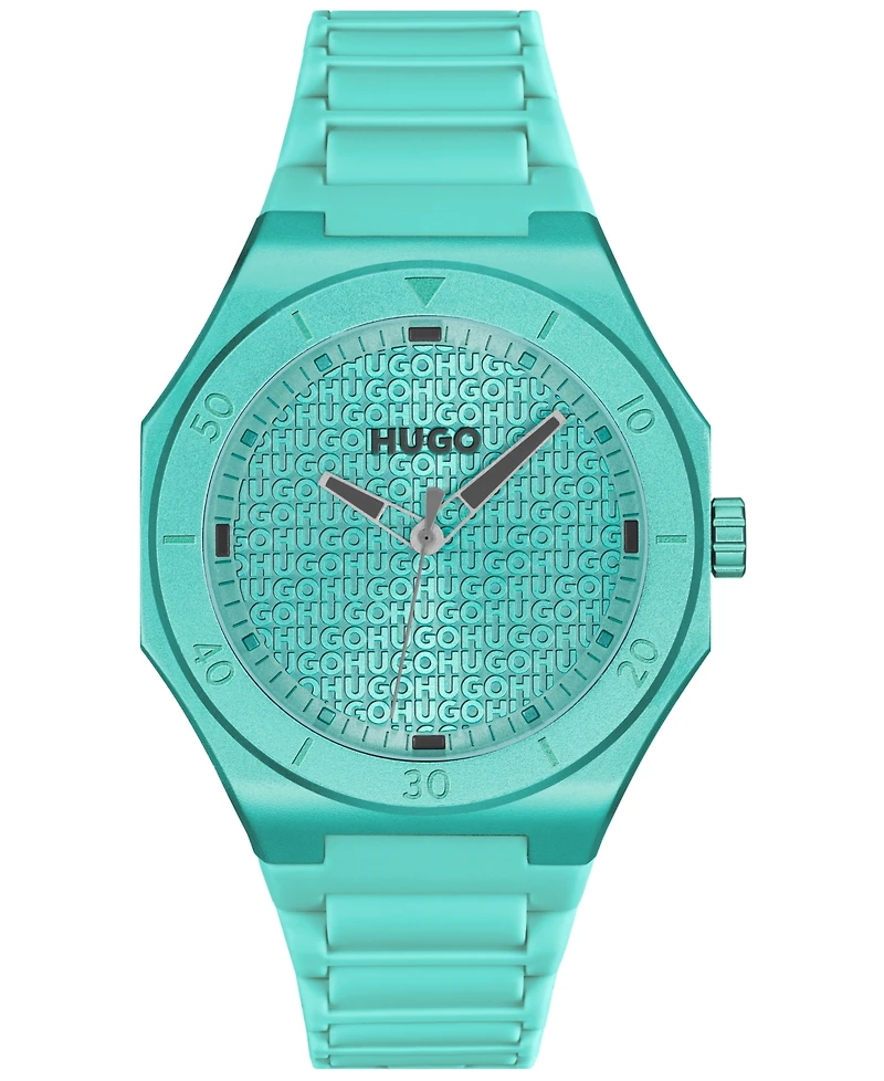 Hugo Boss Men's Grail Light Quartz Green Silicone Watch, 42mm