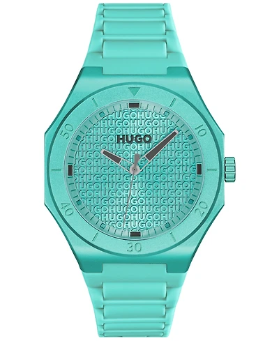 Hugo Boss Men's Grail Light Quartz Green Silicone Watch, 42mm