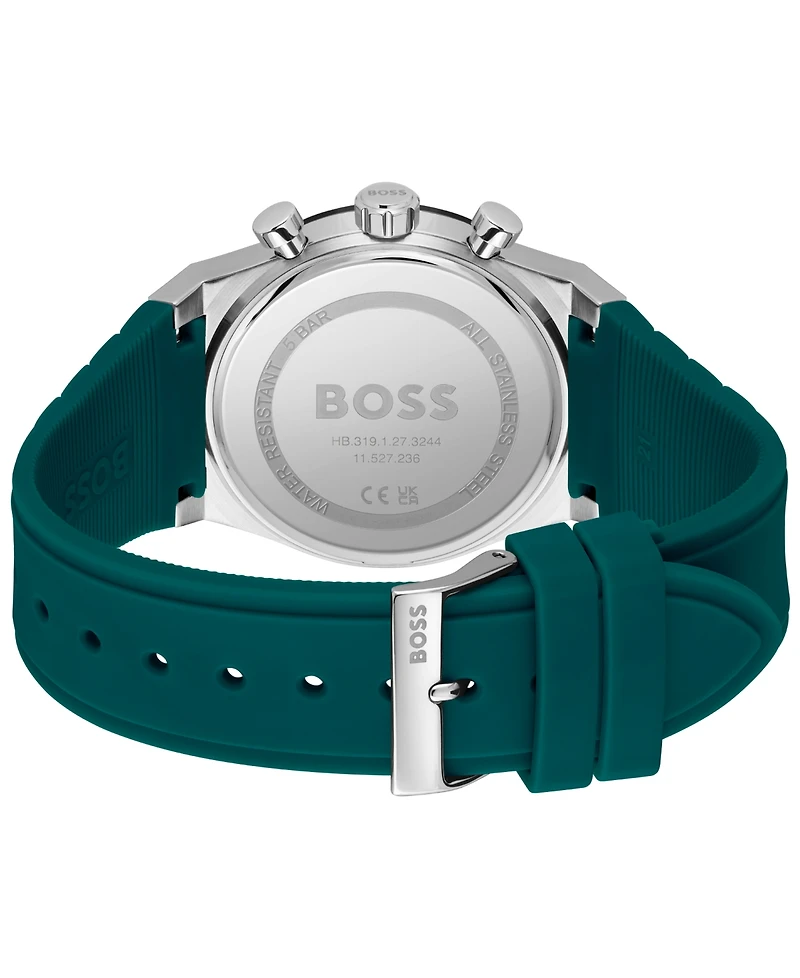Hugo Boss Men's Candor Quartz Chronograph Green Silicone Watch, 41mm