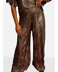 Rebdolls Plus Joy Liquid Metal Wide Leg Pants