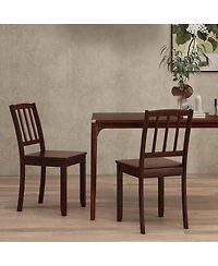 Wood Dining Chair Set of 2 with Rubber Legs