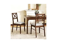 Upholstered Side Dining Chairs Set of 2 with Rubber Wood Frame