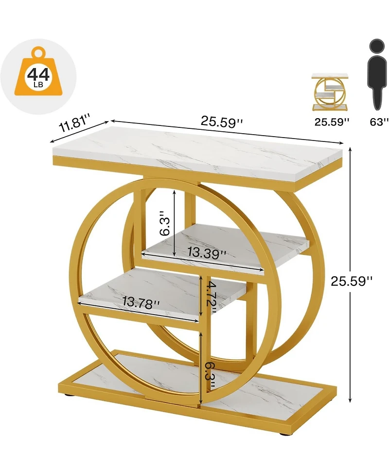 Tribesigns End Table, 4-Tier Narrow Side Table with Storage Shelves, Industrial Bedside Table for Bedroom, Wood Small Sofa Side Table