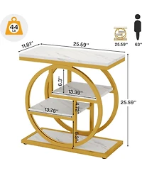Tribesigns End Table, 4-Tier Narrow Side Table with Storage Shelves, Industrial Bedside Table for Bedroom, Wood Small Sofa Side Table