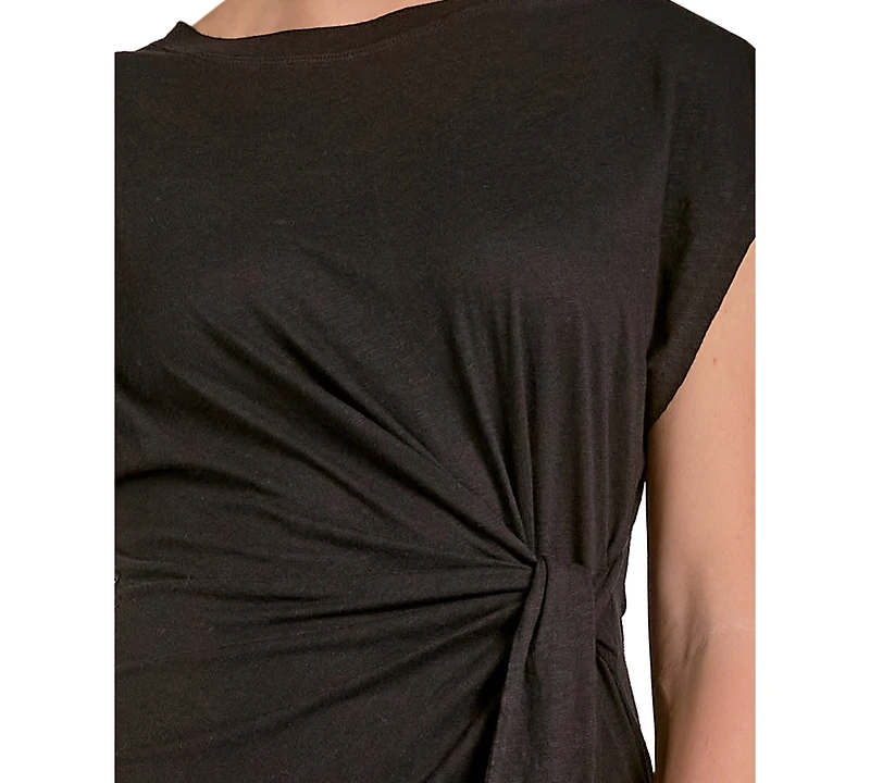 Elan Women's Side Tie Cotton Mini Dress