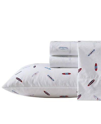 Nautica Printed 200-Thread Count Cotton Percale 3-Pc. Sheet Set, Twin Xl