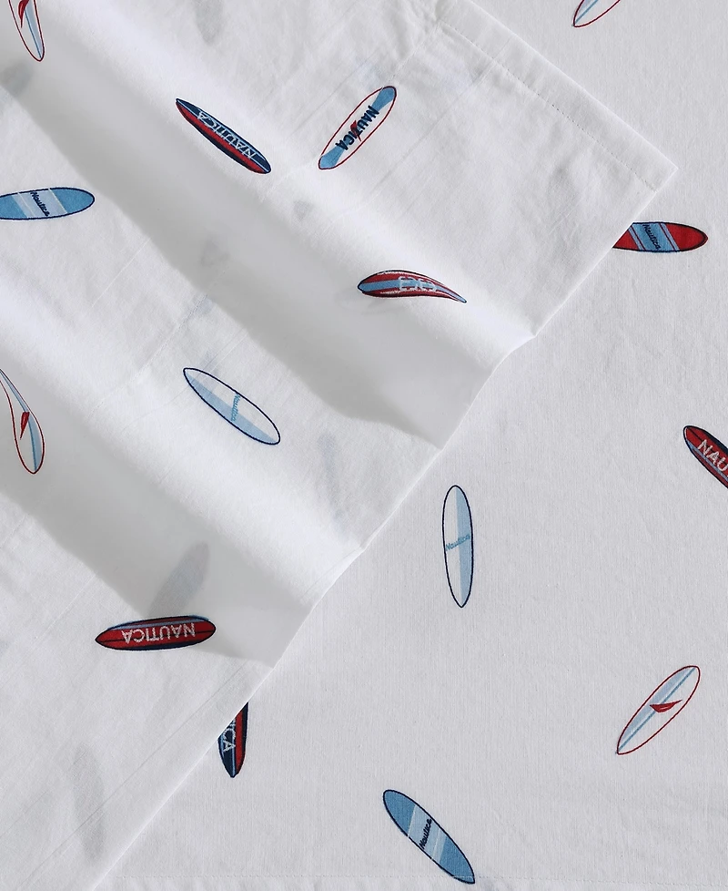 Nautica Printed 200-Thread Count Cotton Percale 3-Pc. Sheet Set, Twin Xl