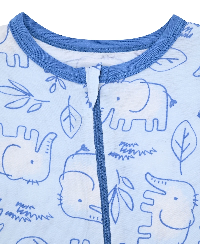 Max & Olivia Baby Boys Print Coverall with Convertible Foot