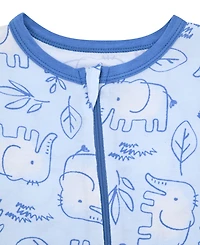 Max & Olivia Baby Boys Print Coverall with Convertible Foot