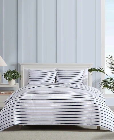Nautica Brenton Stripe Percale 3-Pc. Duvet Cover Set