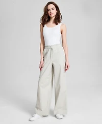 And Now This Women's Cotton Tie-Waist Wide-Leg Pants, Exclusively at Macy's