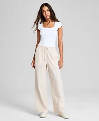 And Now This Women's Cotton Tie-Waist Wide-Leg Pants, Exclusively at Macy's