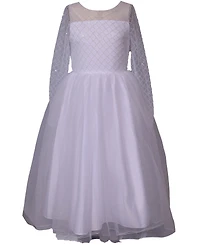 Bonnie Jean Big Girls Lattice Beading Communion Dress