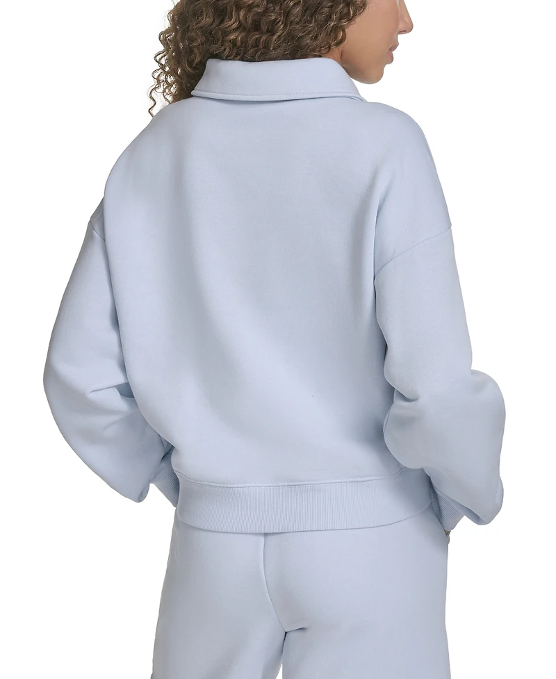 Starter Women's Polo-Collar Long-Sleeve Sweatshirt