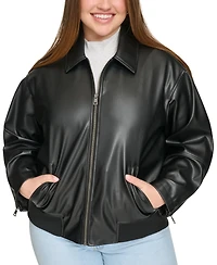 Levi's Plus Size Faux Leather Dad Bomber Jacket